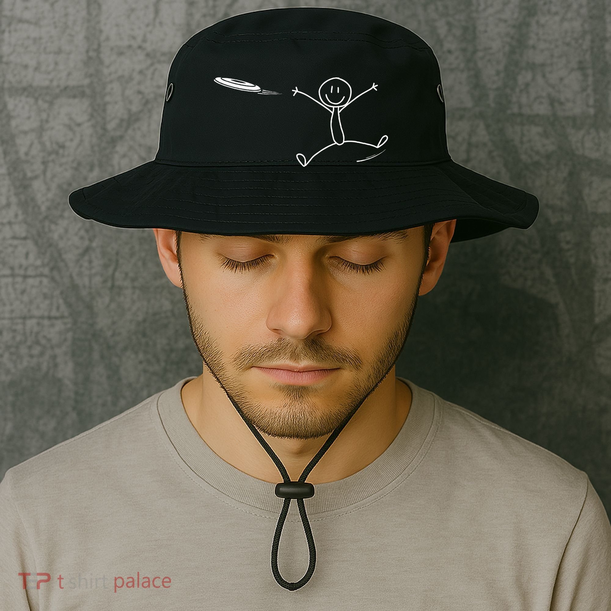 Frisbee Stickman Disc Golf Funny Ultimate Frisbee Game Bucket Hat