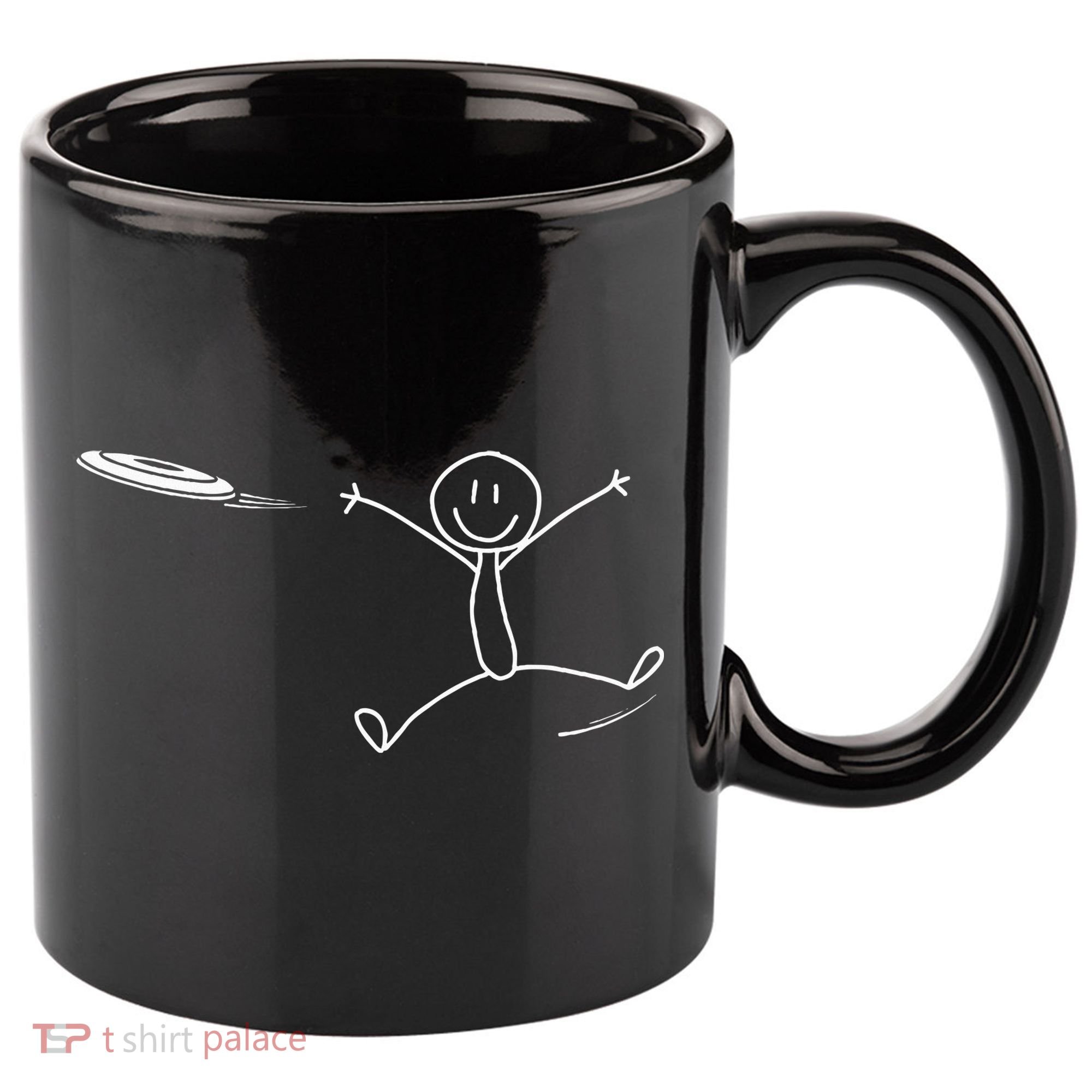 Frisbee Stickman Disc Golf Funny Ultimate Frisbee Game 11oz C Handle Ceramic Mug