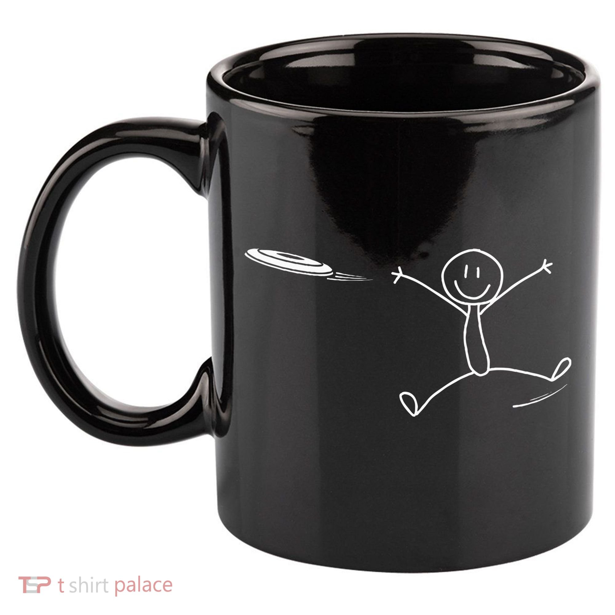 Frisbee Stickman Disc Golf Funny Ultimate Frisbee Game 11oz C Handle Ceramic Mug