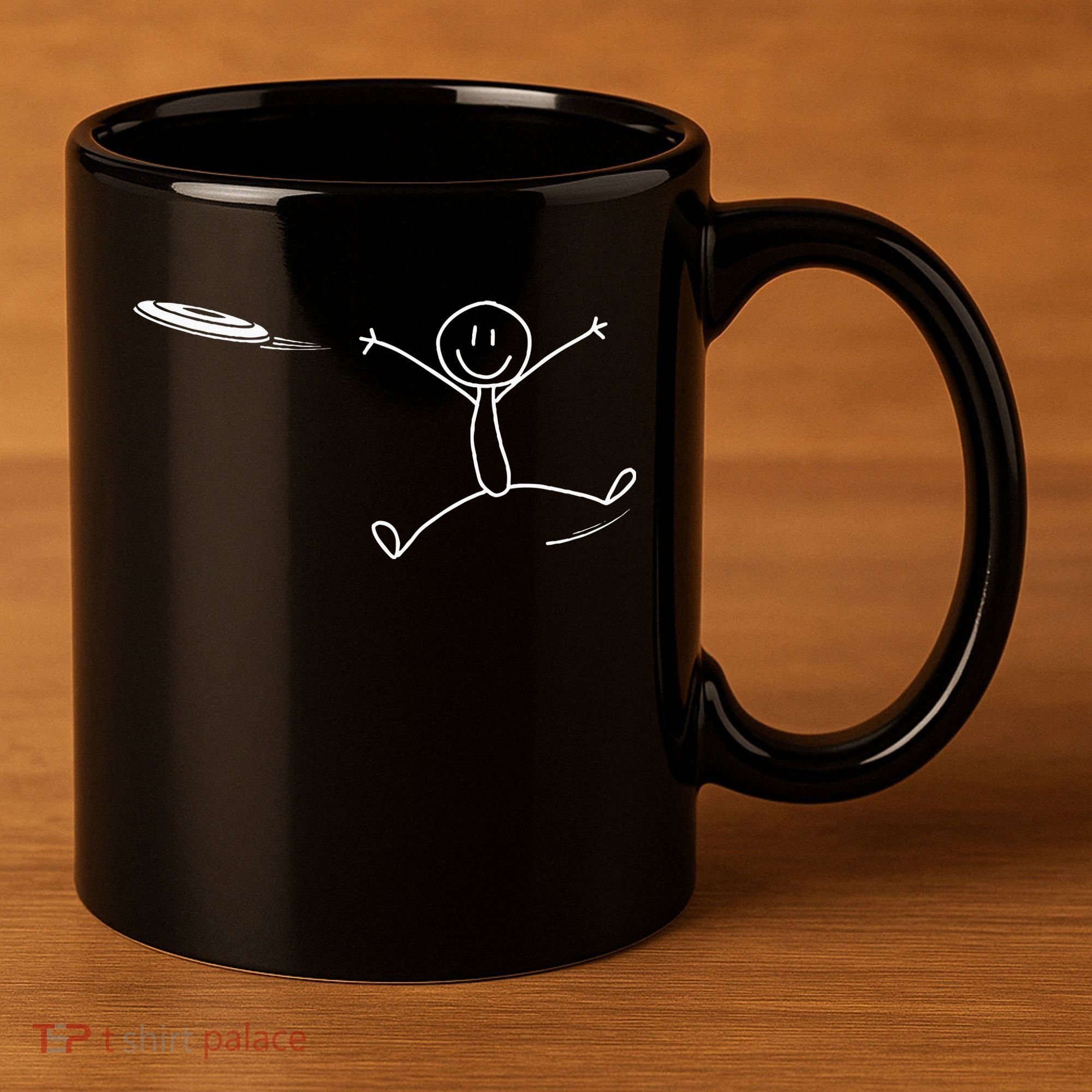 Frisbee Stickman Disc Golf Funny Ultimate Frisbee Game 11oz C Handle Ceramic Mug