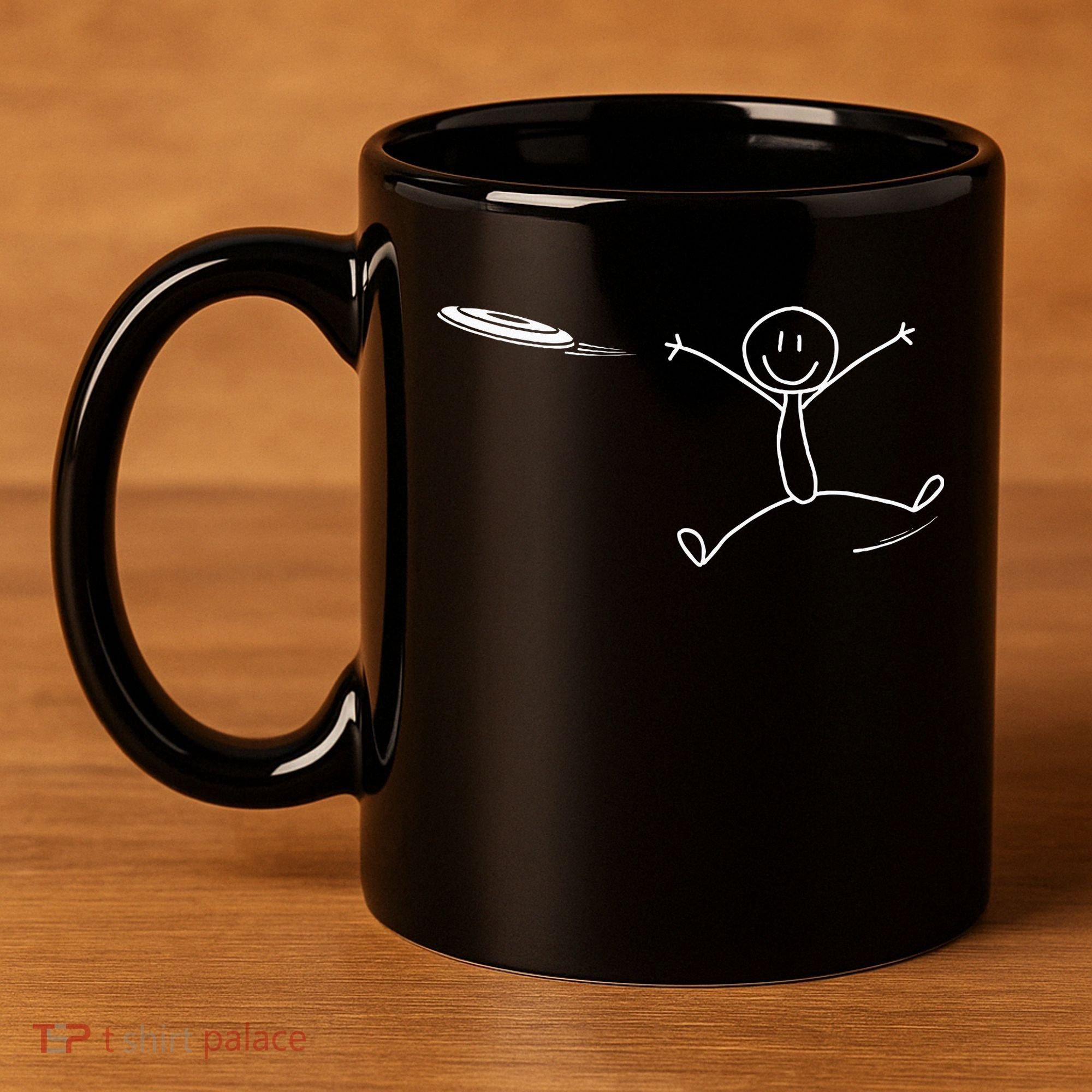Frisbee Stickman Disc Golf Funny Ultimate Frisbee Game 11oz C Handle Ceramic Mug