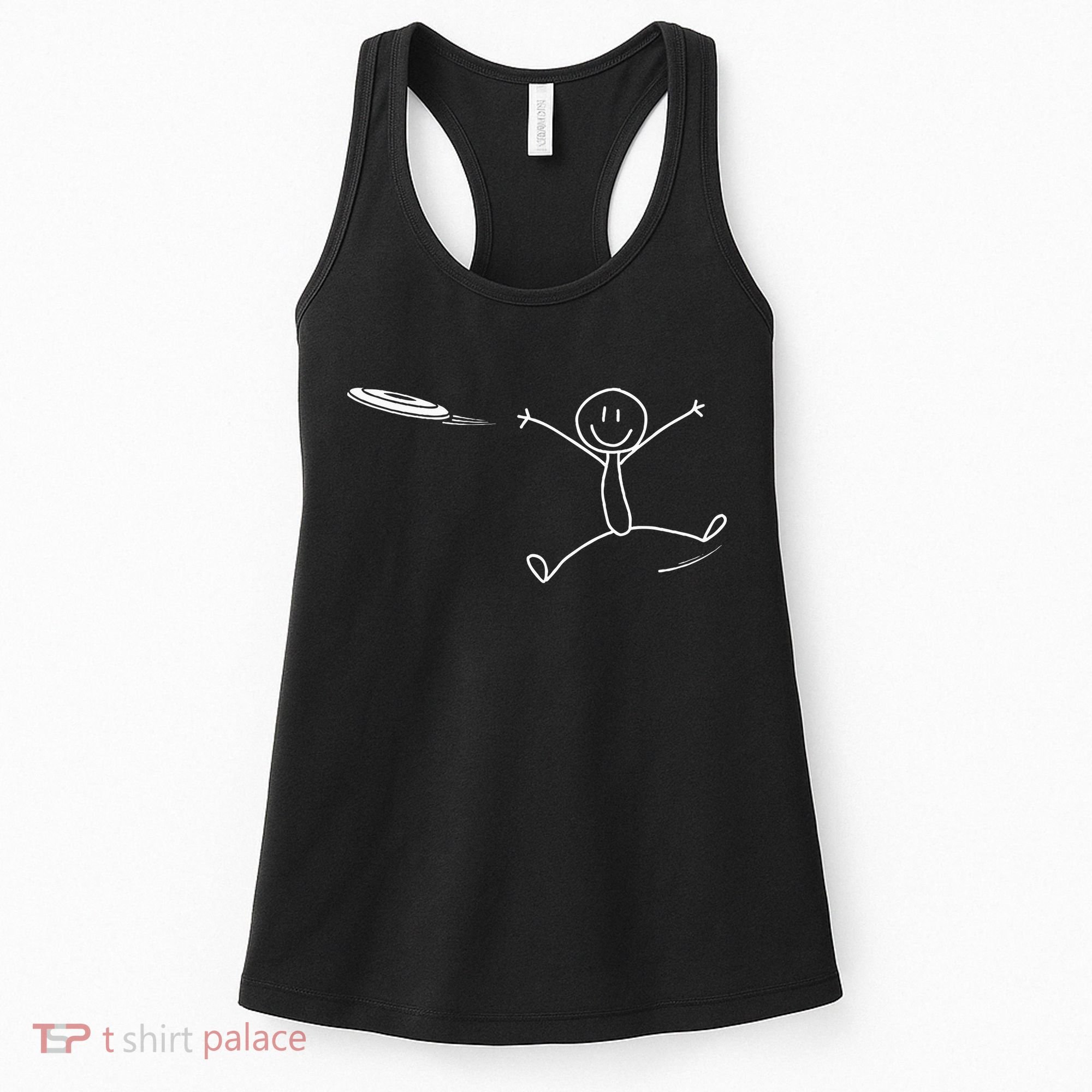 Frisbee Stickman Disc Golf Funny Ultimate Frisbee Game Women's Tank Top