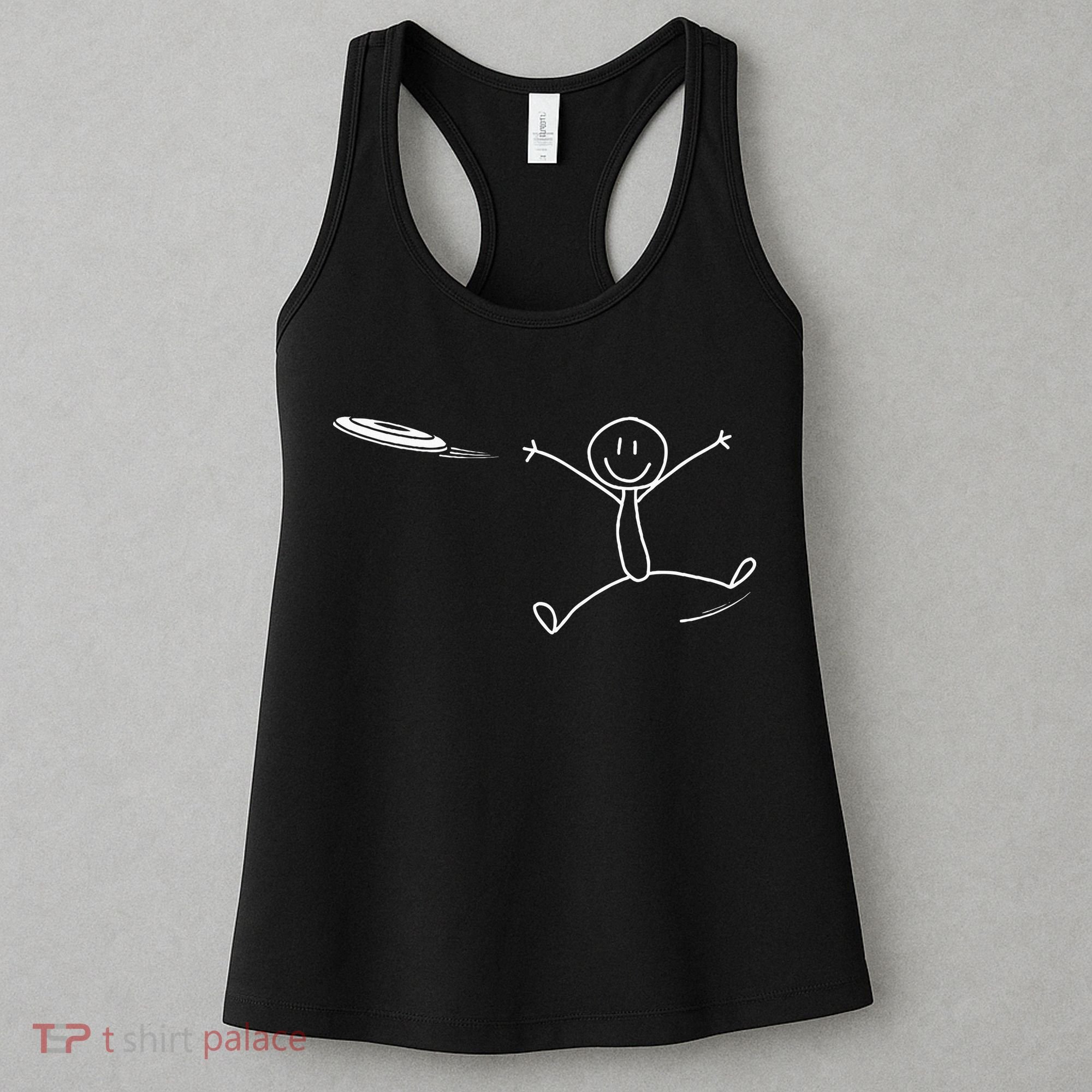 Frisbee Stickman Disc Golf Funny Ultimate Frisbee Game Women's Tank Top