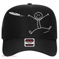 Frisbee Stickman Disc Golf Funny Ultimate Frisbee Game Hat thumb 0