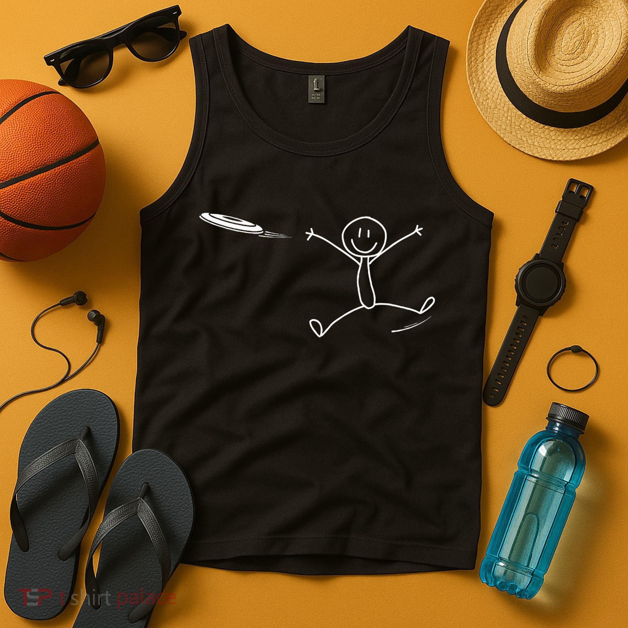 Frisbee Stickman Disc Golf Funny Ultimate Frisbee Game Tank Top