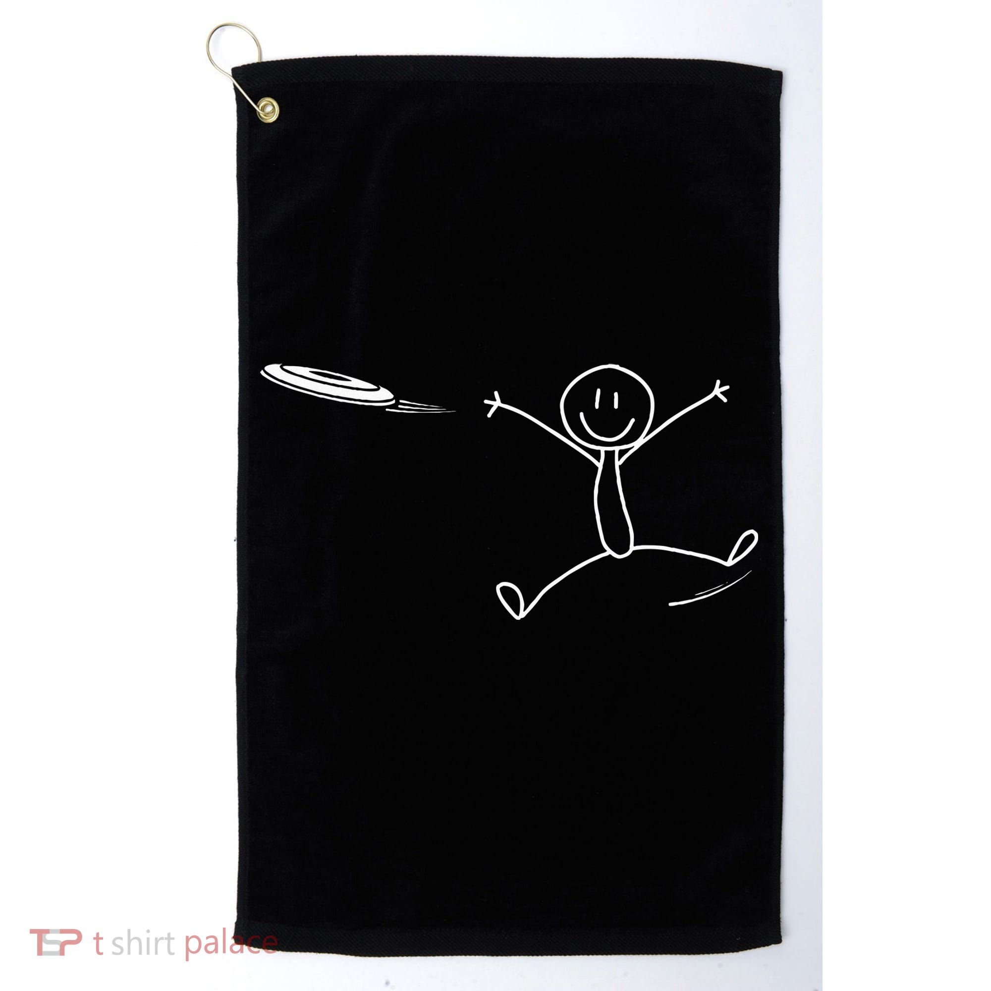 Frisbee Stickman Disc Golf Funny Ultimate Frisbee Game Golf Towel
