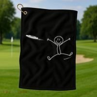 Frisbee Stickman Disc Golf Funny Ultimate Frisbee Game Golf Towel thumb 1