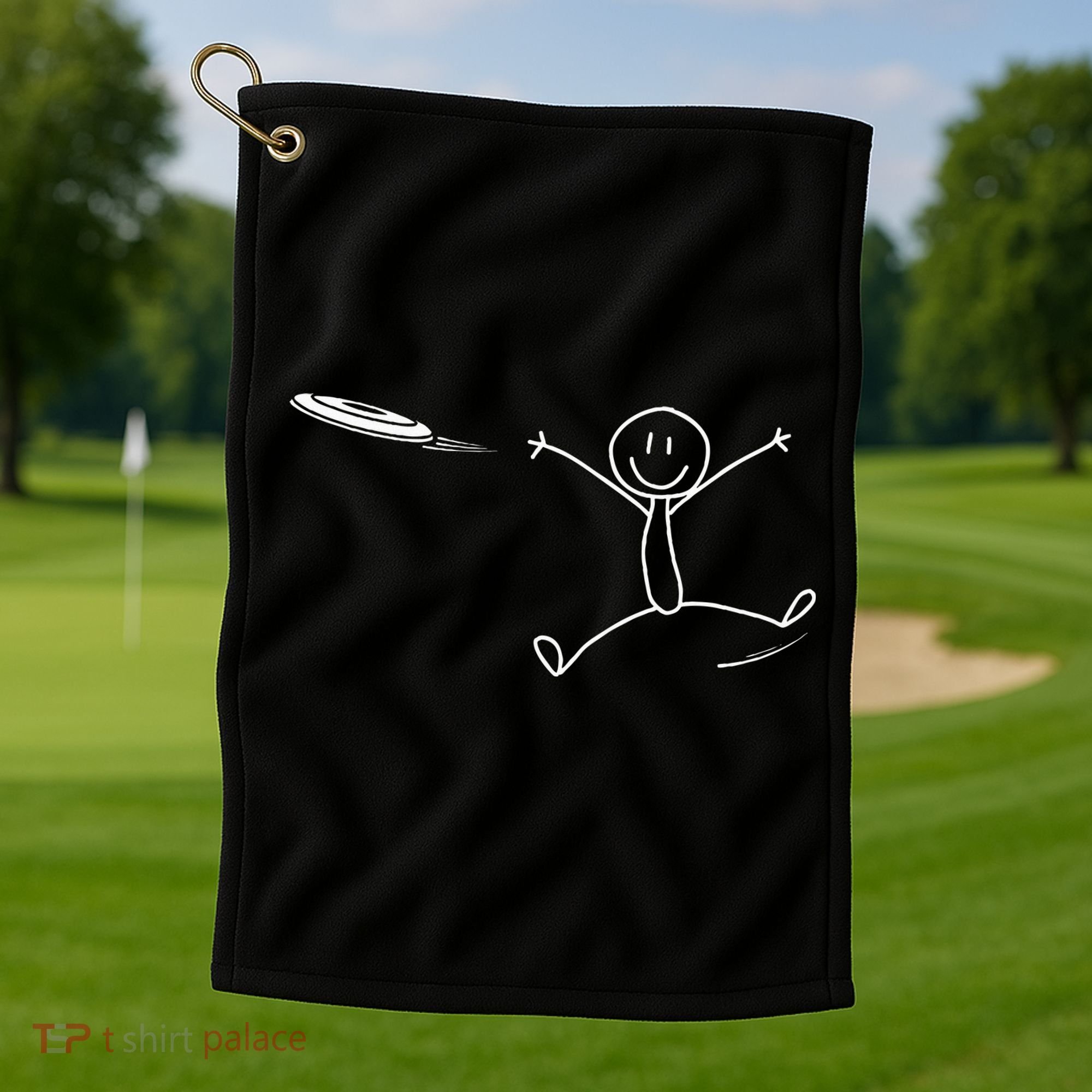 Frisbee Stickman Disc Golf Funny Ultimate Frisbee Game Golf Towel