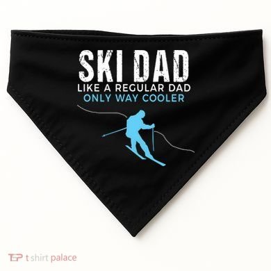 Funny Ski Dad Skier USA-Made Doggie Bandana