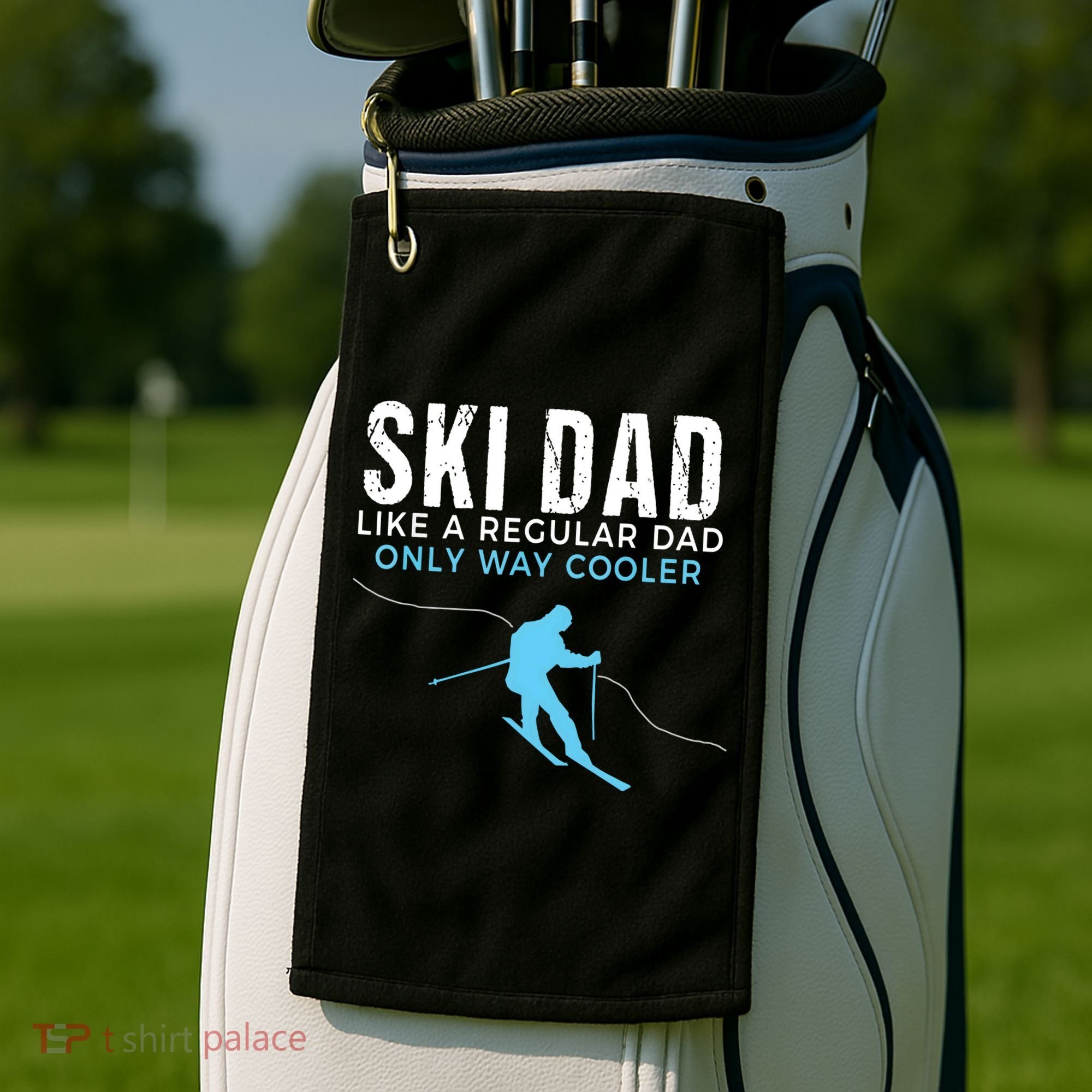 Funny Ski Dad Skier Golf Towel