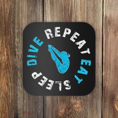 Funny Springboard Divers & Diving Board Game Gift Coaster