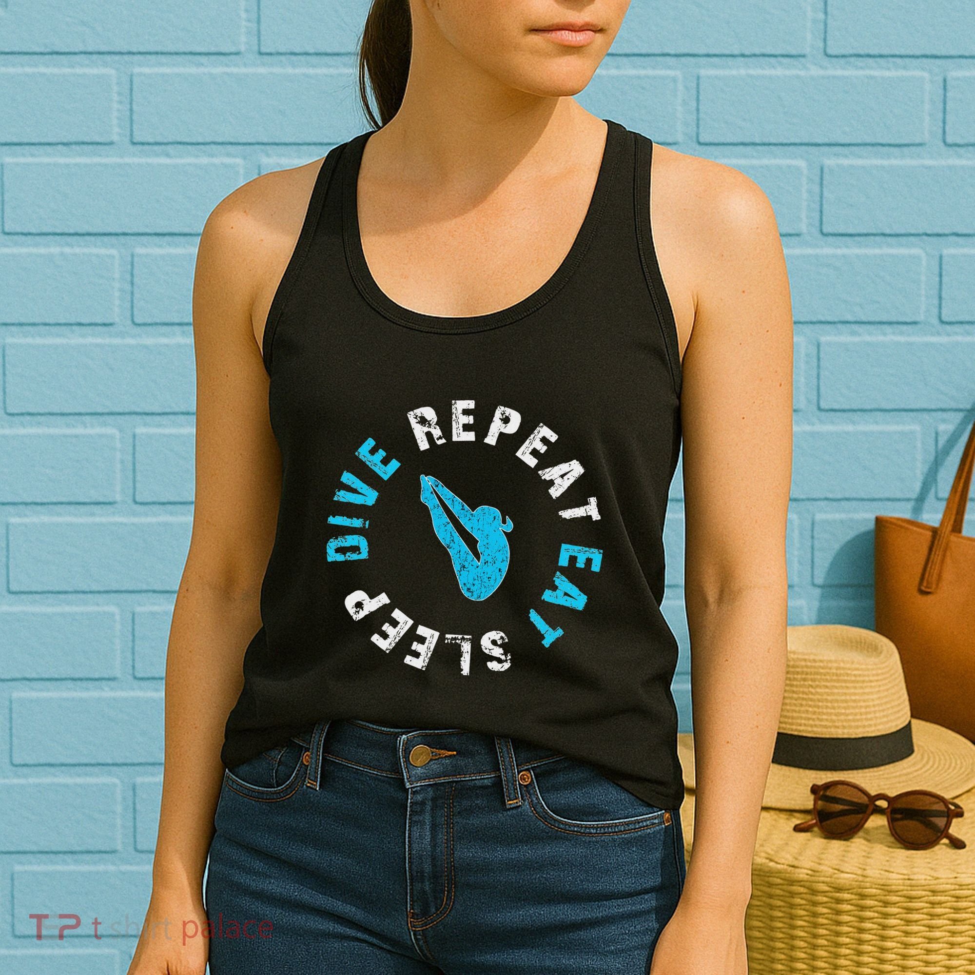 Funny Springboard Divers & Diving Board Game Gift Women's Tank Top