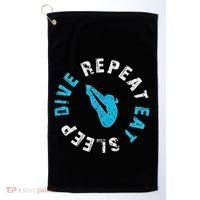 Funny Springboard Divers & Diving Board Game Gift Golf Towel thumb 0