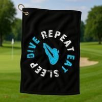 Funny Springboard Divers & Diving Board Game Gift Golf Towel thumb 1