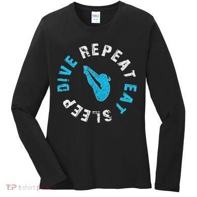 Funny Springboard Divers & Diving Board Game Gift Women's Long Sleeve Shirt