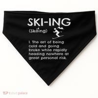 Funny Skiing Definition Ski Gift Idea For Skiers USA-Made Doggie Bandana thumb 0