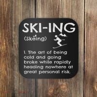 Funny Skiing Definition Ski Gift Idea For Skiers Coaster thumb 0