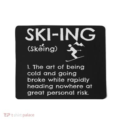 Funny Skiing Definition Ski Gift Idea For Skiers Mousepad