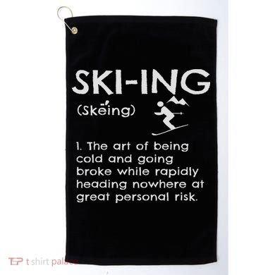 Funny Skiing Definition Ski Gift Idea For Skiers Golf Towel