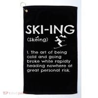 Funny Skiing Definition Ski Gift Idea For Skiers Golf Towel thumb 0