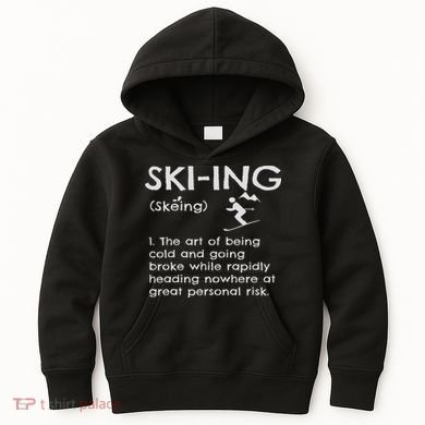 Funny Skiing Definition Ski Gift Idea For Skiers Kids Hoodie