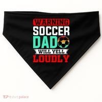 Funny Soccer Dad Will Yell Loudly USA-Made Doggie Bandana thumb 0