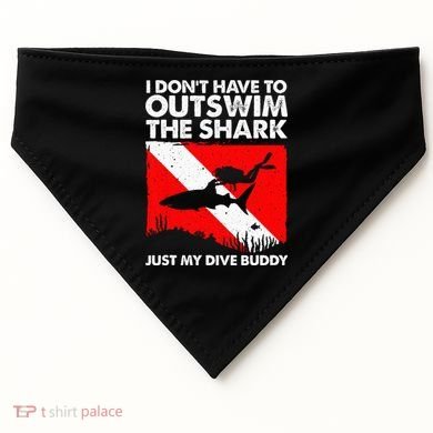 Funny Scuba Diving Design For  Shark Diving Buddy USA-Made Doggie Bandana