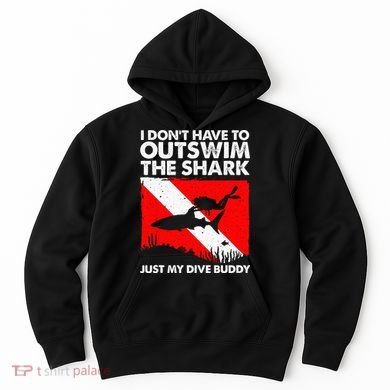 Funny Scuba Diving Design For  Shark Diving Buddy Hoodie