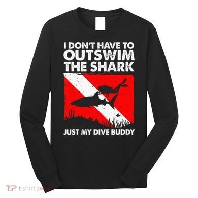 Funny Scuba Diving Design For  Shark Diving Buddy Long Sleeve Shirt