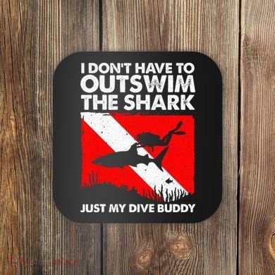 Funny Scuba Diving Design For  Shark Diving Buddy Coaster