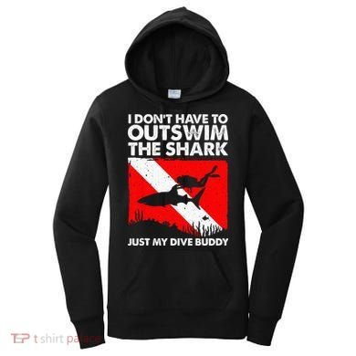 Funny Scuba Diving Design For  Shark Diving Buddy Women's Hoodie
