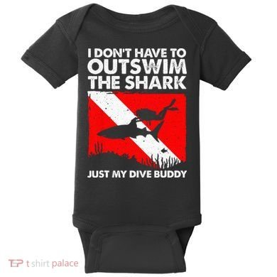 Funny Scuba Diving Design For  Shark Diving Buddy Baby Bodysuit