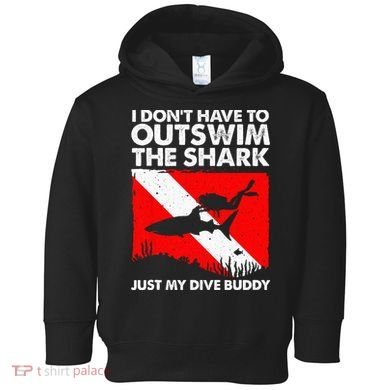 Funny Scuba Diving Design For  Shark Diving Buddy Toddler Hoodie