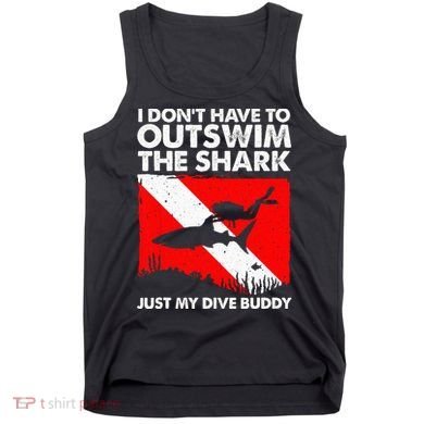 Funny Scuba Diving Design For  Shark Diving Buddy Tank Top