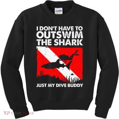 Funny Scuba Diving Design For  Shark Diving Buddy Kids Sweatshirt