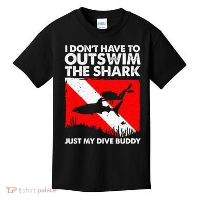 Funny Scuba Diving Design For  Shark Diving Buddy Kids T-Shirt