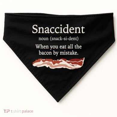 Funny Snaccident Definition Eat All The Bacon By Mistake USA-Made Doggie Bandana