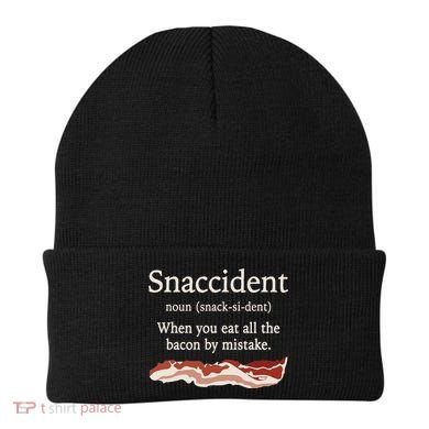 Funny Snaccident Definition Eat All The Bacon By Mistake Beanie