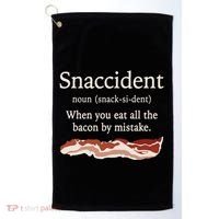 Funny Snaccident Definition Eat All The Bacon By Mistake Golf Towel thumb 0
