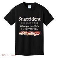 Funny Snaccident Definition Eat All The Bacon By Mistake Kids T-Shirt thumb 0
