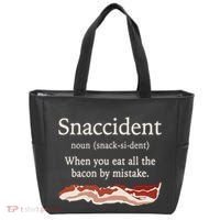 Funny Snaccident Definition Eat All The Bacon By Mistake Tote Bag thumb 0