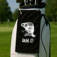 Funny Saying Dam It Beaver Funny Beaver Saying Golf Towel thumb 2
