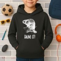 Funny Saying Dam It Beaver Funny Beaver Saying Kids Hoodie thumb 2