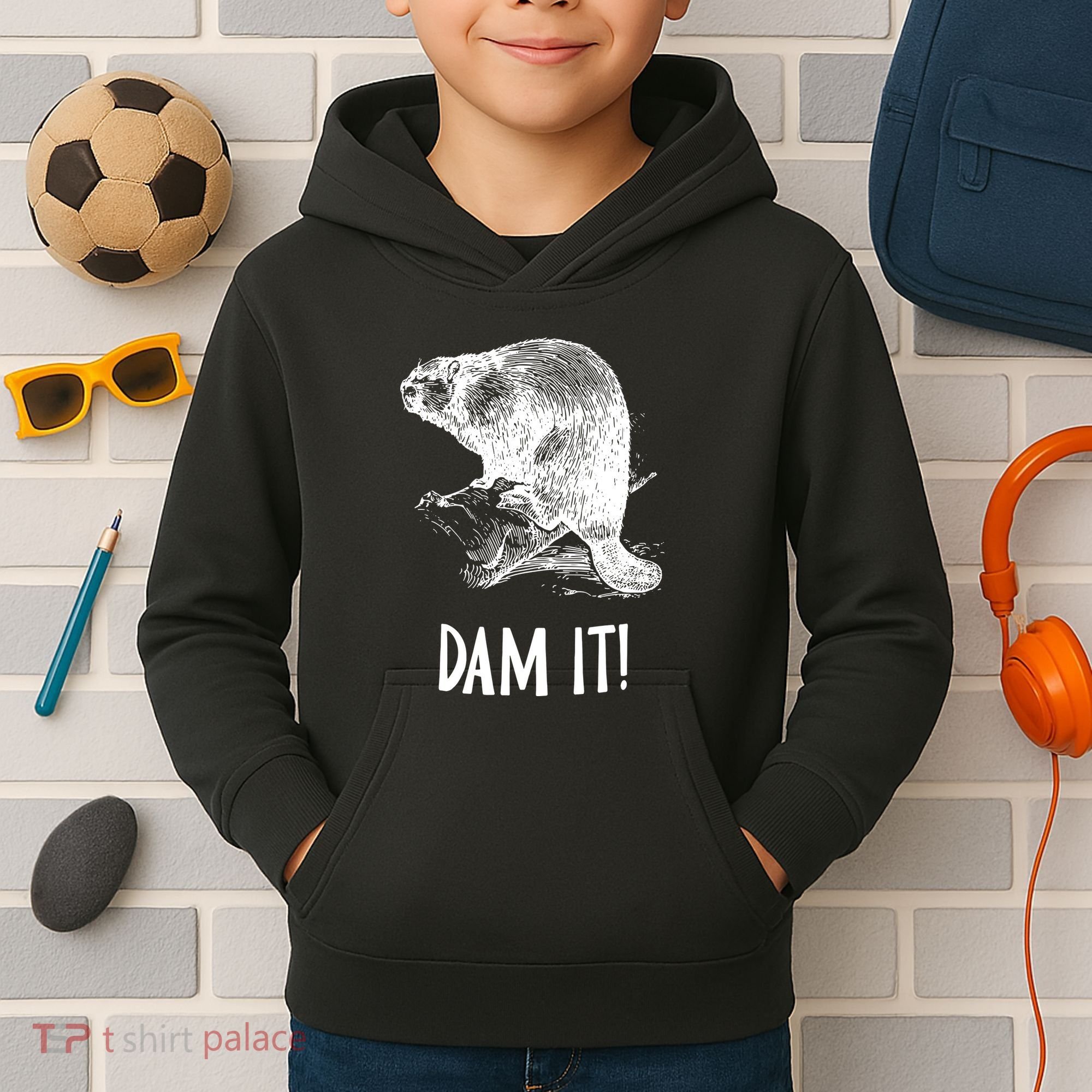Funny Saying Dam It Beaver Funny Beaver Saying Kids Hoodie