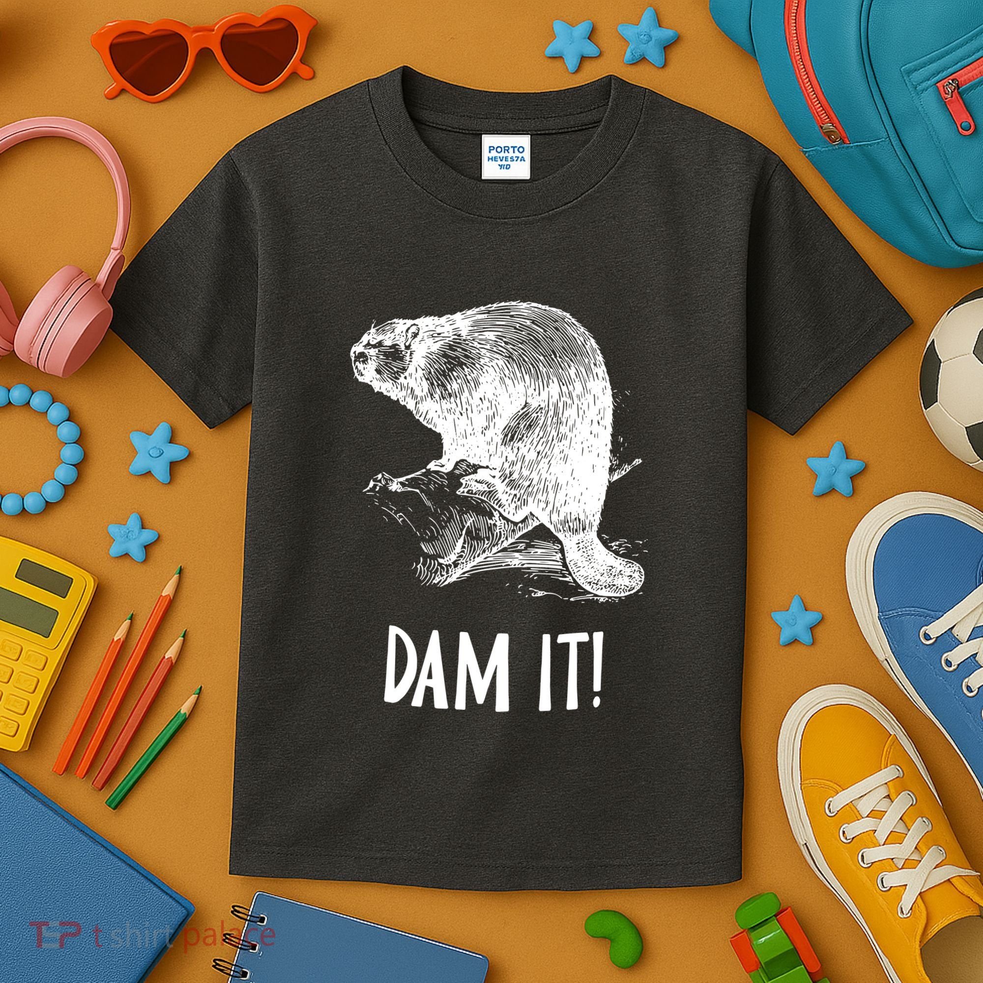 Funny Saying Dam It Beaver Funny Beaver Saying Kids T-Shirt