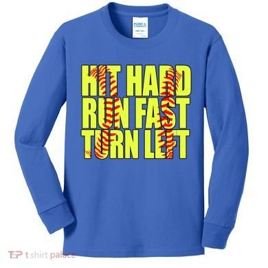 Funny Softball Design Great For Ns And Gift Kids Long Sleeve Shirt