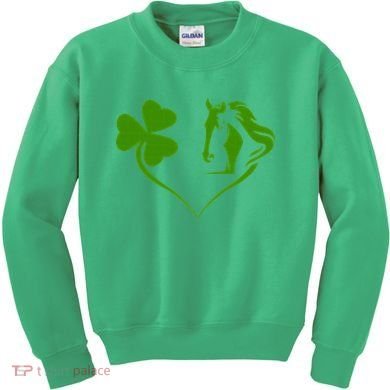 Funny St.Patricks Day design shenanigans shamrock horse Kids Sweatshirt