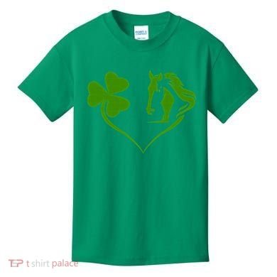 Funny St.Patricks Day design shenanigans shamrock horse Kids T-Shirt