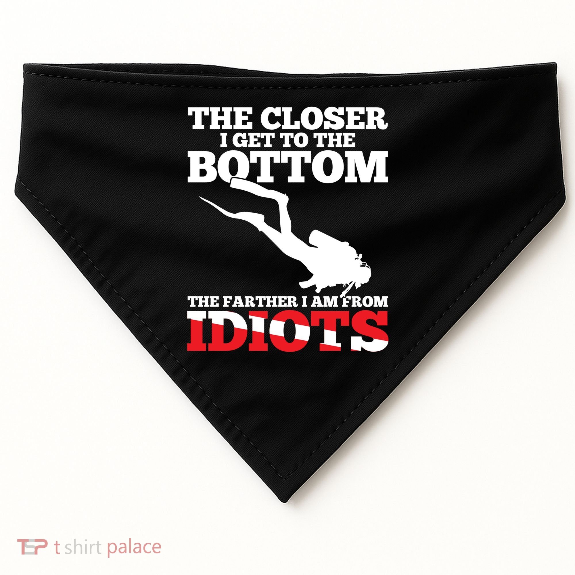 Funny Scuba Diving Flag Dive Quote Scuba Diver Gift Meaningful Gift USA-Made Doggie Bandana