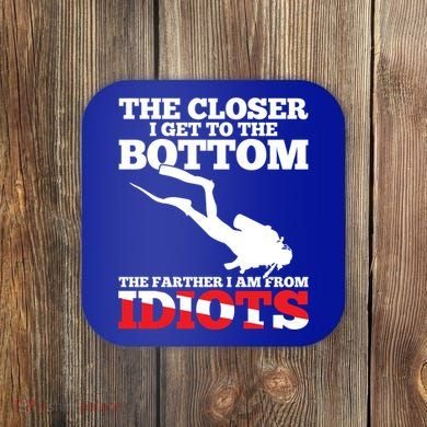 Funny Scuba Diving Flag Dive Quote Scuba Diver Gift Meaningful Gift Coaster